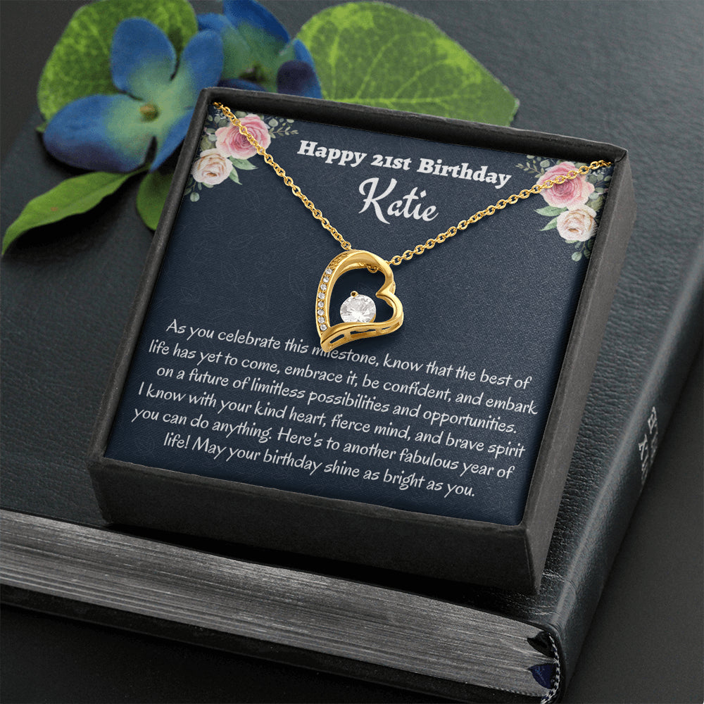 Personalized 21st Birthday Gift, Forever Love Necklace, Birthday Present for 21 Year Old, Birthday Gift For Her, Birthday Gift for Friend or Daughter.