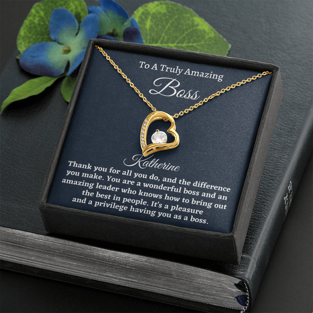 Personalized Boss Gift for Women Boss, Forever Love Necklace, Boss Lady Jewelry Gift, Appreciation Thank You Gift For An Amazing Boss