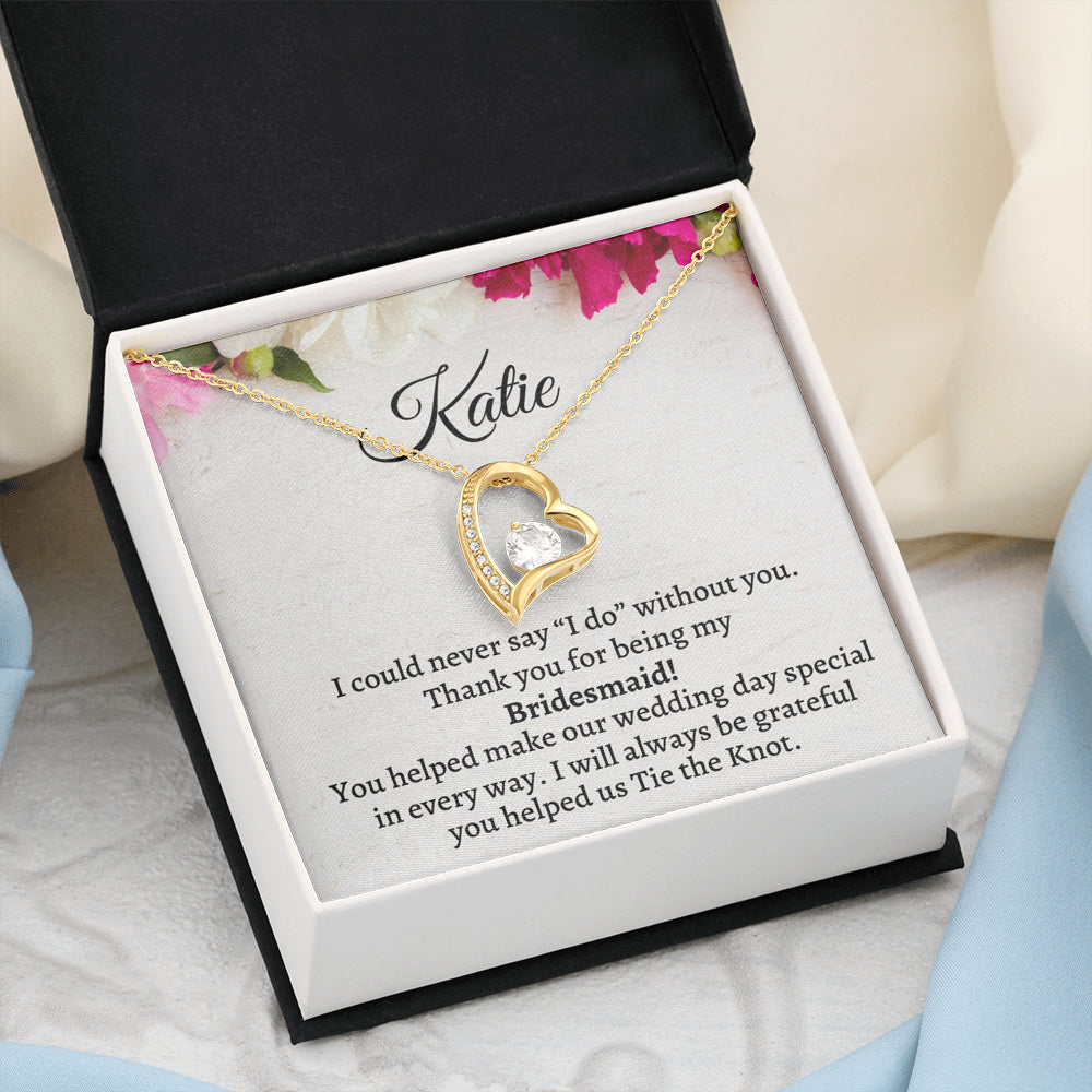 Bridesmaid Thank You Gift From Bride, Personalized Bridesmaid Thank You Gift, Forever Love Necklace, Appreciation Gift, Bridesmaid Jewelry Gift