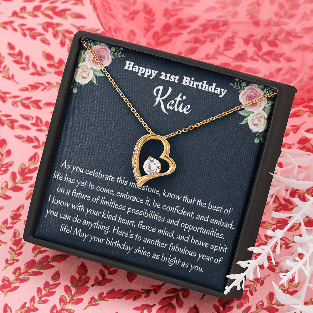 Personalized 21st Birthday Gift, Forever Love Necklace, Birthday Present for 21 Year Old, Birthday Gift For Her, Birthday Gift for Friend or Daughter.