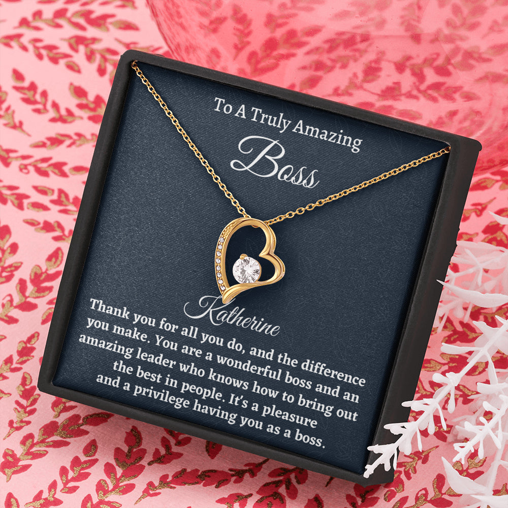 Personalized Boss Gift for Women Boss, Forever Love Necklace, Boss Lady Jewelry Gift, Appreciation Thank You Gift For An Amazing Boss