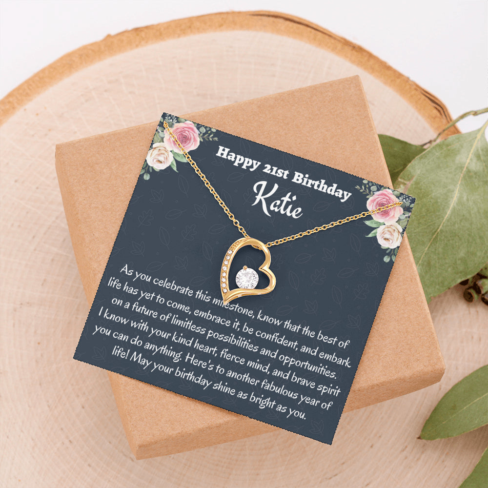 Personalized 21st Birthday Gift, Forever Love Necklace, Birthday Present for 21 Year Old, Birthday Gift For Her, Birthday Gift for Friend or Daughter.