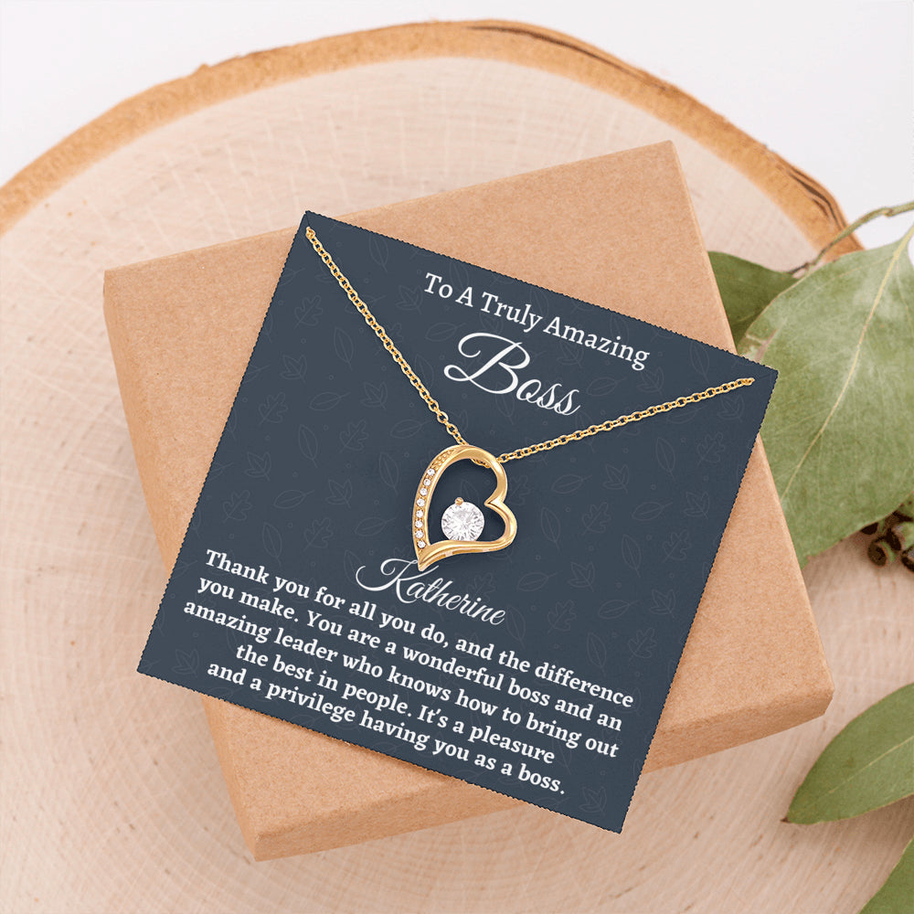 Personalized Boss Gift for Women Boss, Forever Love Necklace, Boss Lady Jewelry Gift, Appreciation Thank You Gift For An Amazing Boss