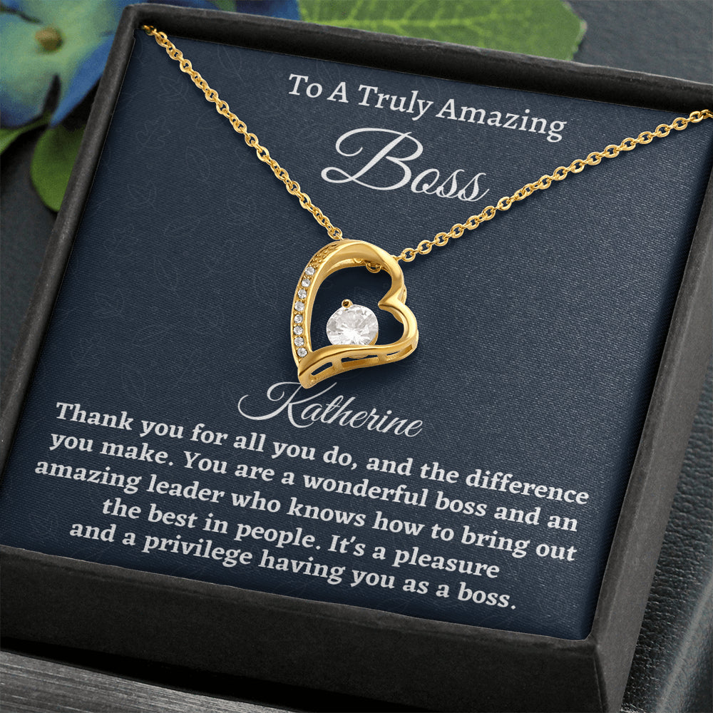 Personalized Boss Gift for Women Boss, Forever Love Necklace, Boss Lady Jewelry Gift, Appreciation Thank You Gift For An Amazing Boss