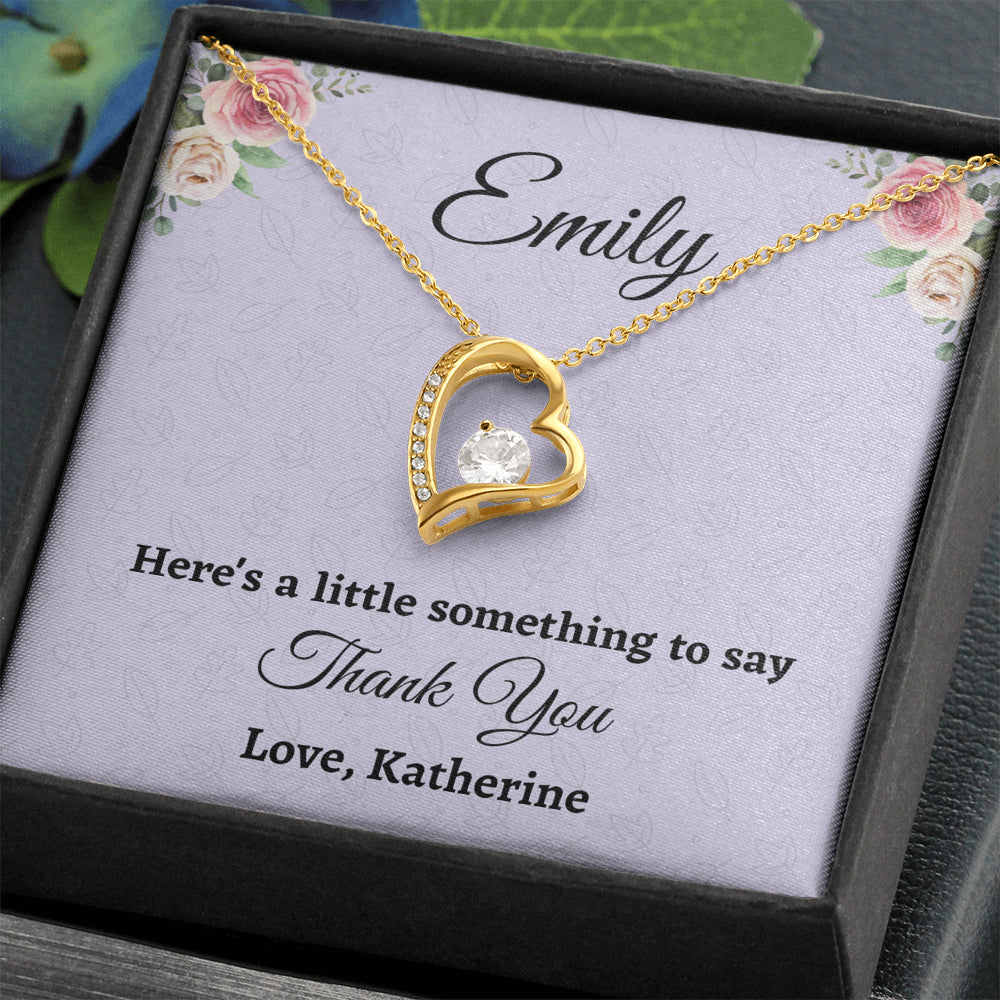 Personalized Thank You Gift, Forever Love Necklace, Appreciation Jewelry Gift For Women, Wedding Thank You, Mindfulness Gift For A Friend