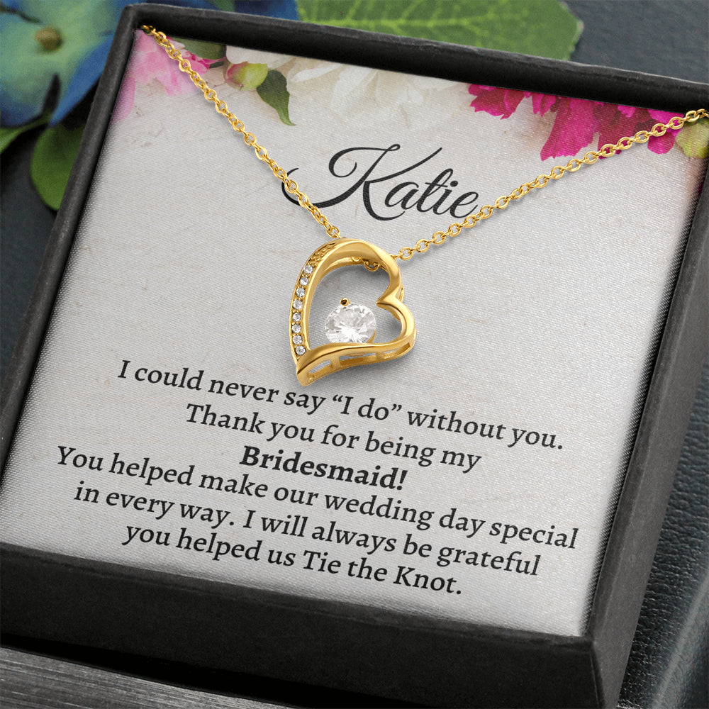 Bridesmaid Thank You Gift From Bride, Personalized Bridesmaid Thank You Gift, Forever Love Necklace, Appreciation Gift, Bridesmaid Jewelry Gift