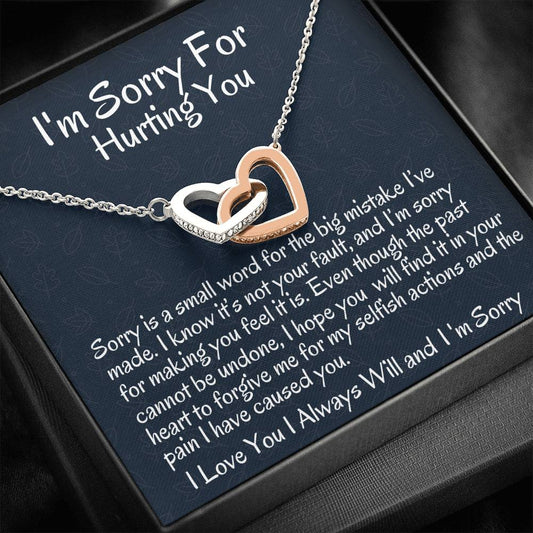 I'm Sorry Gift, Apology Necklace For Wife Girlfriend, Two Hearts, Forgive me Jewelry, Sorry Gift Friend, Sorry Partner, Sorry Sister