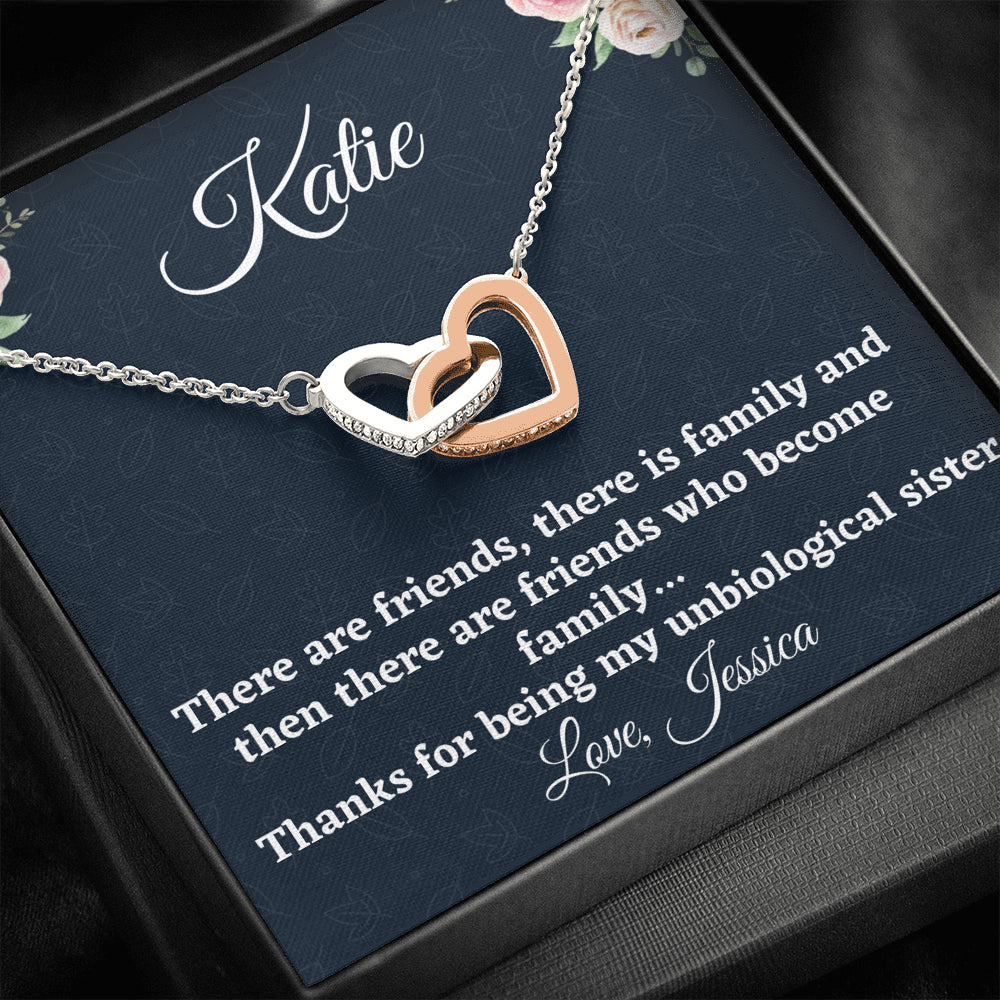 Gift for Best Friend, Personalized Two Hearts Necklace, Unbiological Sister Gift, Gift For Your BFF, Sister Gift