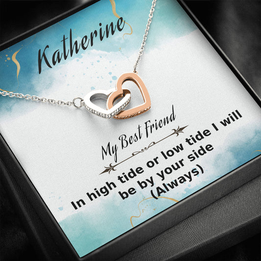 Best Friend Gift, Personalized Two Hearts Necklace Gift For Your Best Friend, Sister Gift, Unbiological Sister Gift
