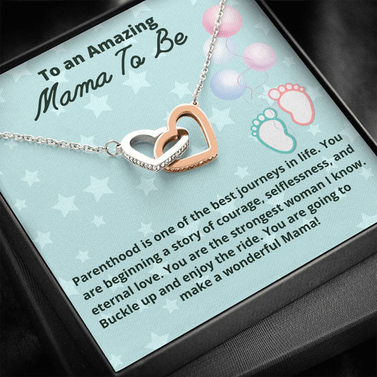 Mama To Be Necklace Gift, Baby Shower Gift Two Hearts Necklace for Expecting Moms, Mom to Be, New Mom Gift, Pregnancy gift