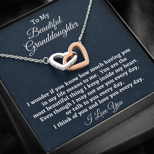 To My Granddaughter Gift, Two Hearts Necklace, Jewelry for Granddaughter From Grandmother, Necklace for Granddaughter, An Awesome Birthday or Christmas Gift