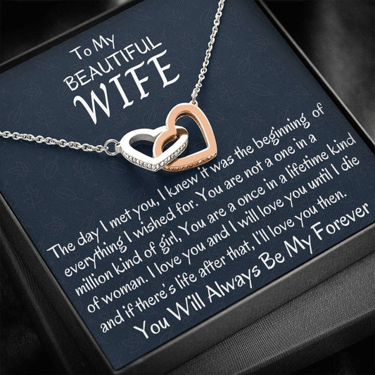 To My Wife Gift Two Hearts Necklace For Her Anniversary, Birthday Gift, Gift For Her, Gift For Wif