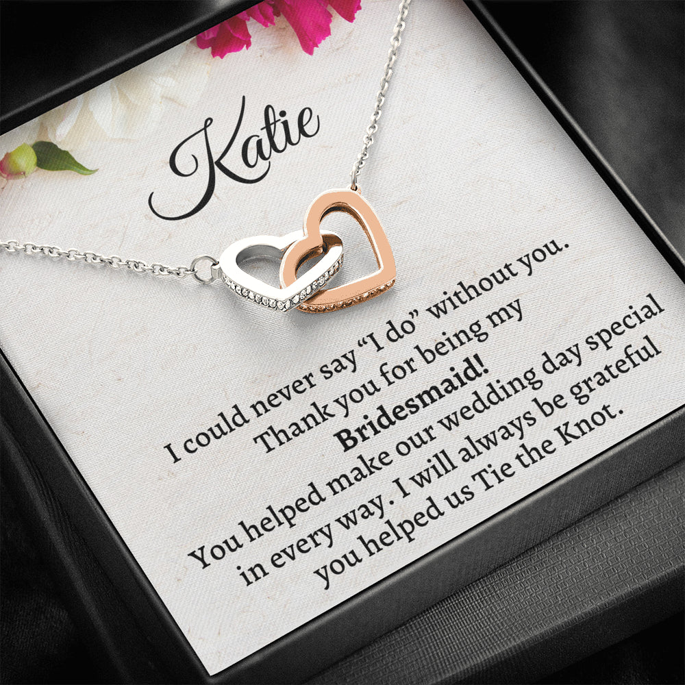 Bridesmaid Thank You Gift From Bride, Personalized Bridesmaid Thank You Gift, Two Hearts Necklace, Appreciation Gift, Bridesmaid Jewelry Gift