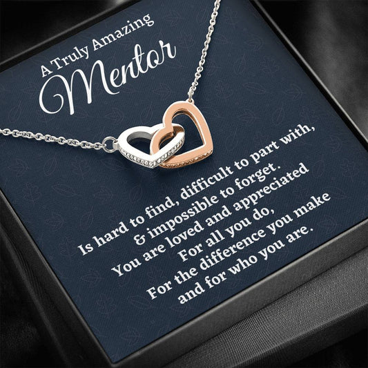 Mentor Gift, Appreciation Gift For A Mentor, Two Hearts Necklace, Personalized Mentor Gift, Jewelry Gift For Women