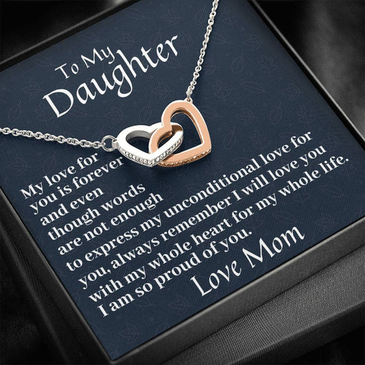 To My Daughter Necklace My Love For You Is Forever, Birthday Gift Baptism