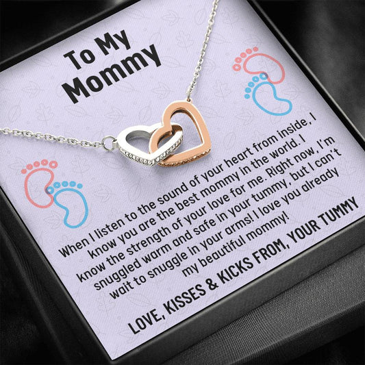 Mom To Be Gift, Two Hearts Necklace Gift For Expecting Mom, Pregnancy Gift, Mama Present From Unborn Baby, Baby Shower Gift For Mom to Be