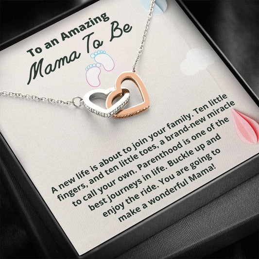 Mama To Be Necklace Gift, Gift for Expecting Moms Two Hearts Necklace, Baby Shower Gift Mom to Be, New Mom Gift, Pregnancy gift