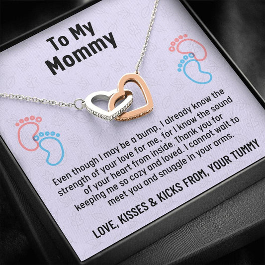 Mom To Be Gift, Two Hearts Necklace Gift For Expecting Mom, Pregnancy Gift, Mama Present From Unborn Baby, Mommy To Be Gift