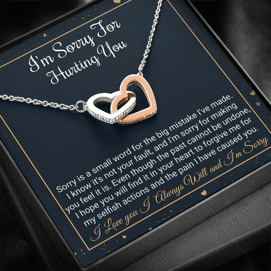 Apology Gift, I'm Sorry Gift, Two Hearts Necklace, Apology For Wife or Girlfriend, Forgive me Jewelry, Sorry Gift For A Friend or Partner, Sorry Sister
