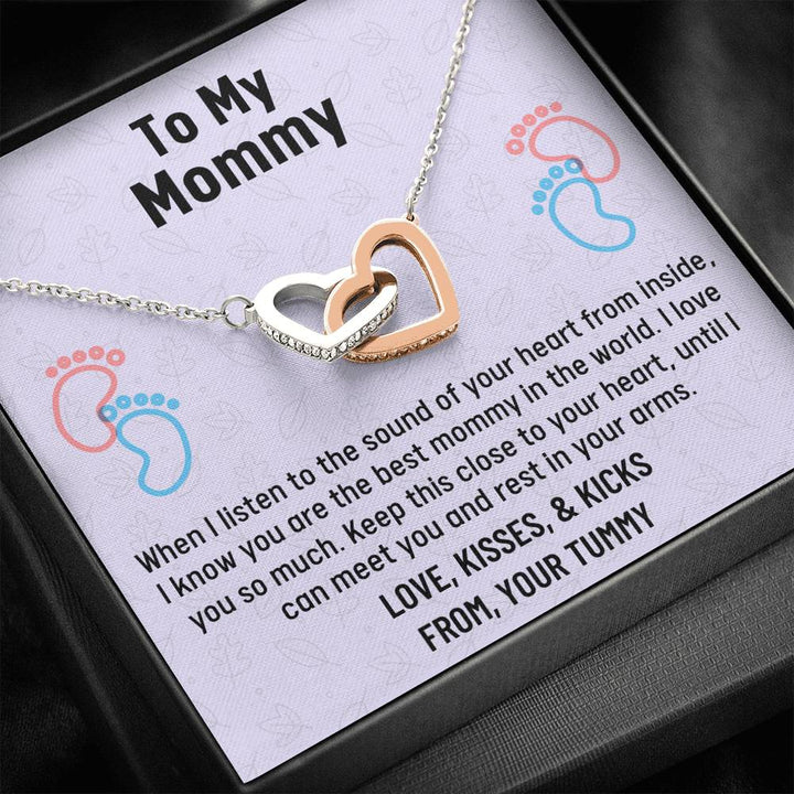 Mom To Be Gift Two Hearts Necklace Gift For Expecting Mom
