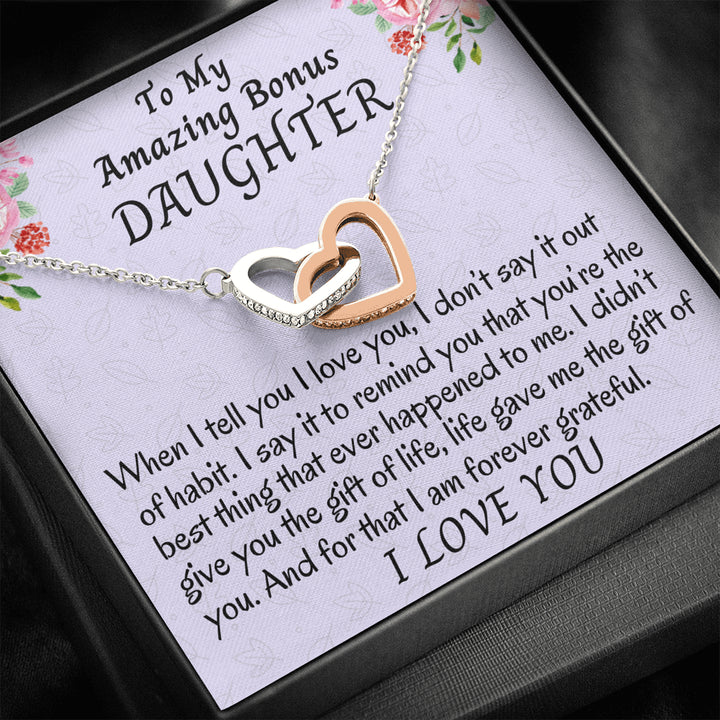 Bonus Daughter Necklace, To My Bonus Daughter Necklace Gift Unbiologic –  Rakva