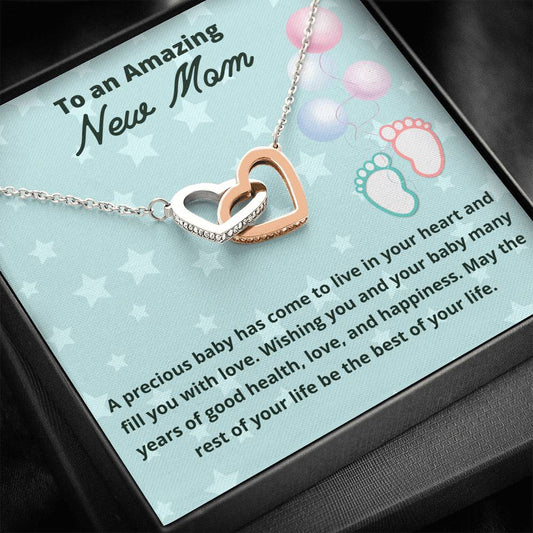 Gift for New Mom Two Hearts Necklace First Time Mom to be Gifts, Present for New Mom, Unique New Mom Gift