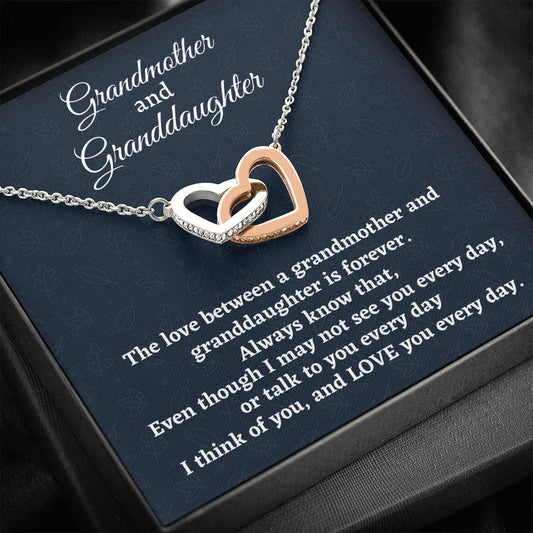 Grandmother & Granddaughter Necklace, Two Hearts Necklace Grandma Gift, Granddaughter Gift, Birthday Christmas Gift