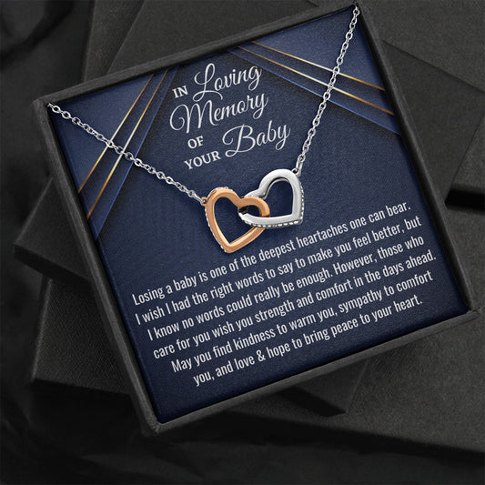 Miscarriage Gift, Two Hearts Pregnancy Loss Necklace, Sorry for Your Loss, Angel Baby, Bereavement Gift, Miscarriage Keepsake