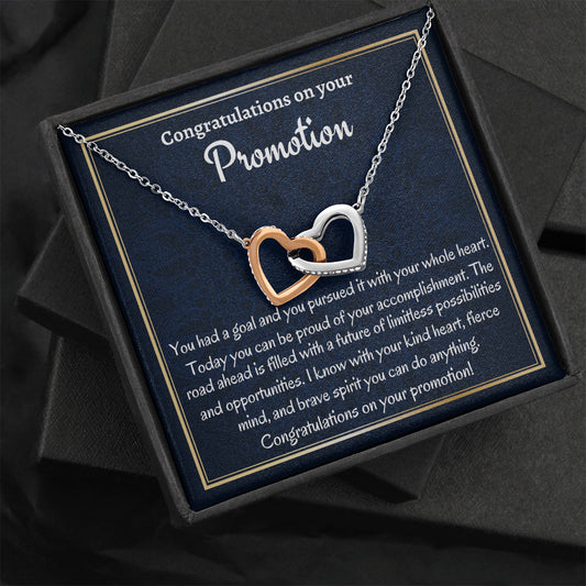 Promotion Gift For Her, Two Hearts Necklace, Congratulations On Your Promotion, Leaving Gift, New Beginnings Necklace Gift, New Job Gifts For Women