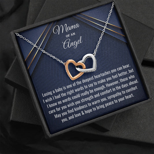 Miscarriage Gift, Mama of an Angel, Two Hearts Pregnancy Loss Necklace, Sorry for Your Loss, Angel Baby, Bereavement Gift, Miscarriage Keepsake