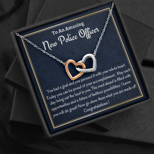 Police Officer Gift, Graduation Gift For Women, Two Heats Necklace, New Police Officer Gift, Gift For Her