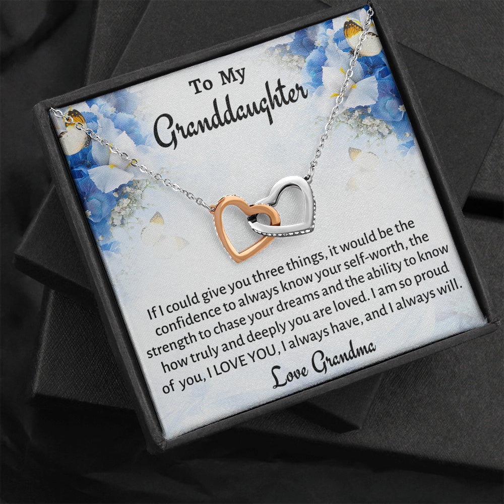 To My Granddaughter Two Hearts Necklace Gift, Know You Are Deeply Loved Necklace, Gift for Daughter from Nana Birthday, Graduation or Christmas Present