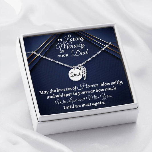 Dad Remembrance Necklace, Loss of Father Gift, Bereavement Gift, Sympathy Necklace, Memorial Gift
