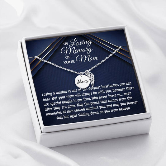 Mom Remembrance Necklace, Condolences for Loss of Mother Gift, Bereavement Gift, Sympathy Necklace, Memorial Gift
