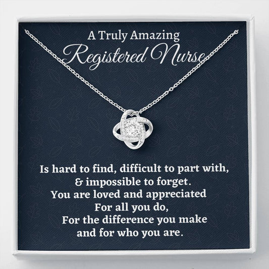 Registered Nurse Gift, Appreciation Gift For A Registered Nurse, Love Knot Necklace, Personalized Nurse Gift, Jewelry Gift For Women