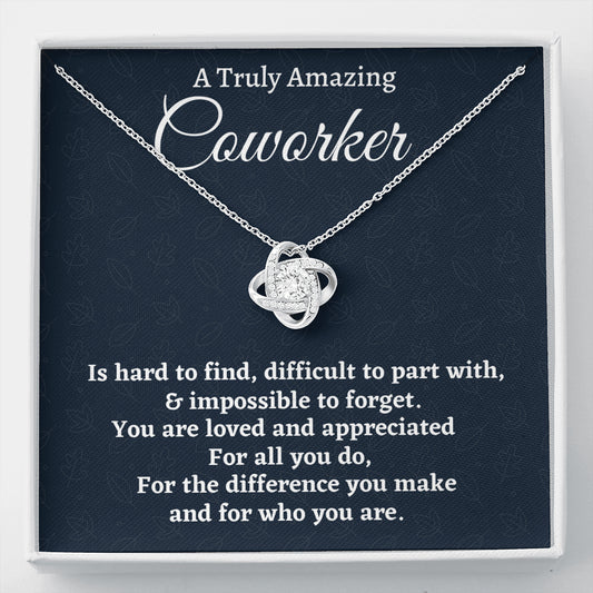 Coworker Gift, Appreciation Gift For A Coworker, Love Knot Necklace Personalized Gift, Jewelry Gift For Women