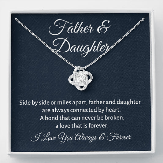 Father & Daughter Love Knot Necklace Gift, Daughter Birthday or Christmas Present from Dad, Daughter Appreciation Gift