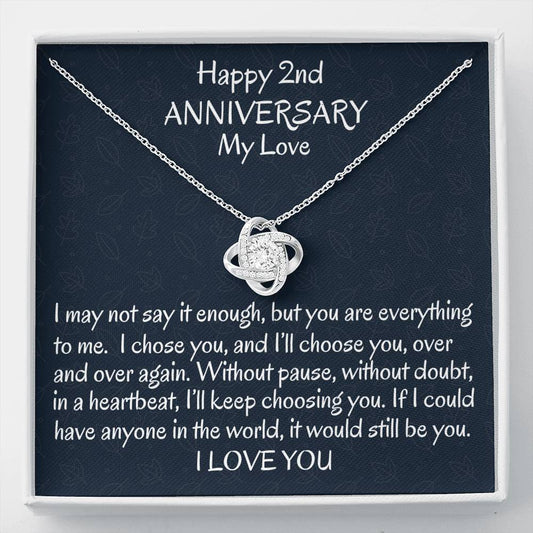 2nd Wedding Anniversary Love Knot Wife Gift, Second Anniversary Gift For Her Anniversary