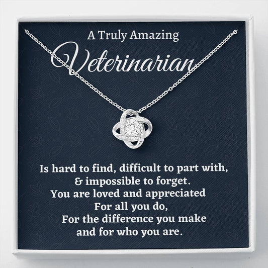 Veterinarian  Gift, Appreciation Gift For A Veterinarian , Love Knot Necklace, Personalized Veterinarian Gift, Jewelry Gift For Women