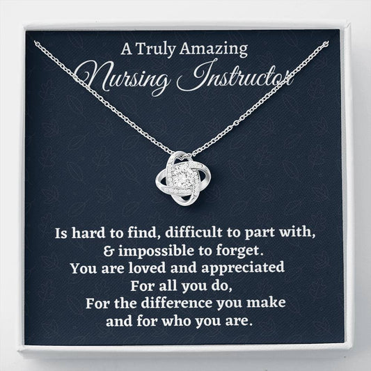 Nursing Instructor Gift, Appreciation Gift For A Nursing Instructor, Love Knot Necklace, Personalized Nursing Instructor Gift, Jewelry Gift For Women