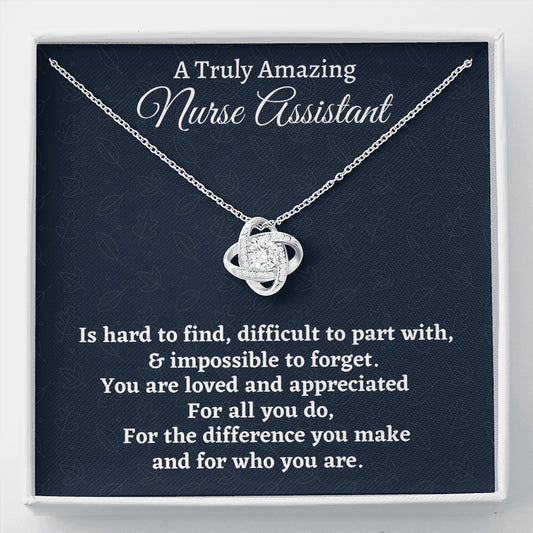 Nurse Assistant Gift, Appreciation Gift For A Nurse Assistant, Love Knot Necklace Personalized Gift, Jewelry Gift For Women