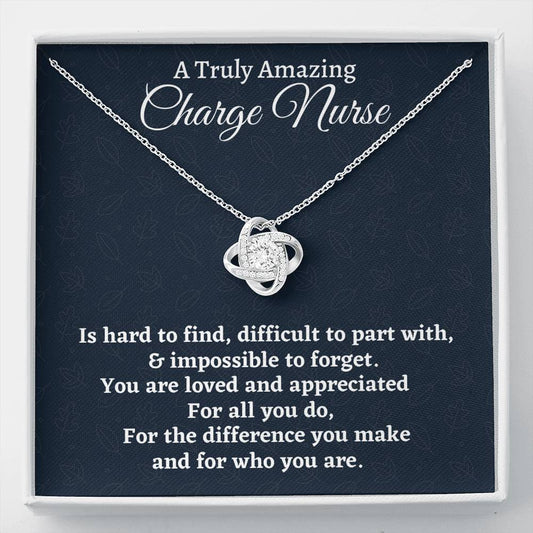 Charge Nurse Gift, Appreciation Gift For A Charge Nurse, Love Knot Necklace Personalized Nurse Gift, Nurse Jewelry Gift For Women