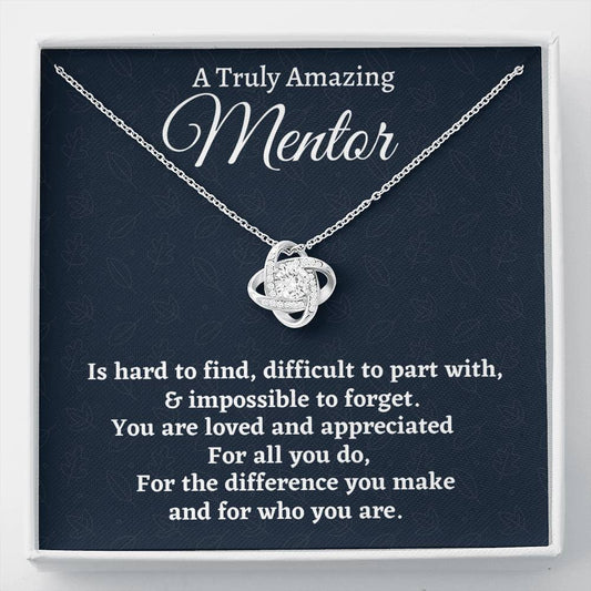 Mentor Gift, Appreciation Gift For A Mentor, Love Knot Necklace, Personalized Mentor Gift, Jewelry Gift For Women