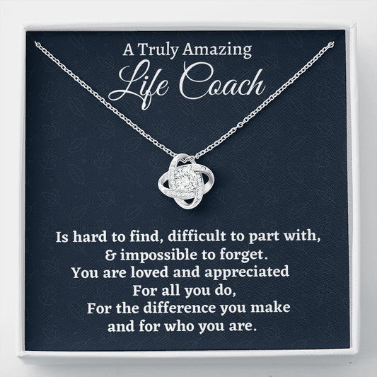 Life Coach Gift, Appreciation Gift For A Life Coach, Love Knot Necklace Personalized Gift, Jewelry Gift For Women