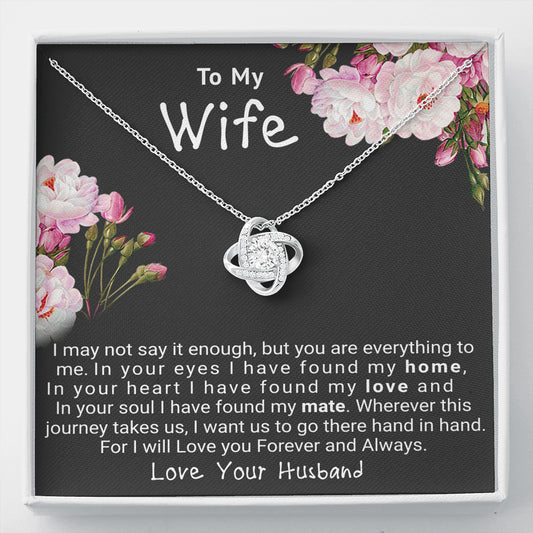 Jewelry Gift For Wife, Gift for Wife Love Knot Necklace, Christmas Gift for Wife, On her Birthday Gift, Anniversary Gift To My Soulmate Gift