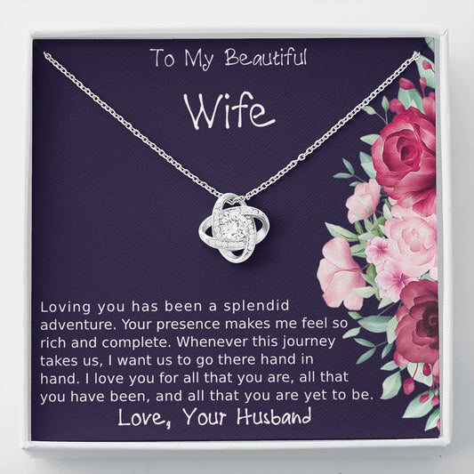 To My Wife Love Knot Necklace Gift, Christmas Gift for Wife, Jewelry Gift For Wife From Husband, To My Soulmate Gift