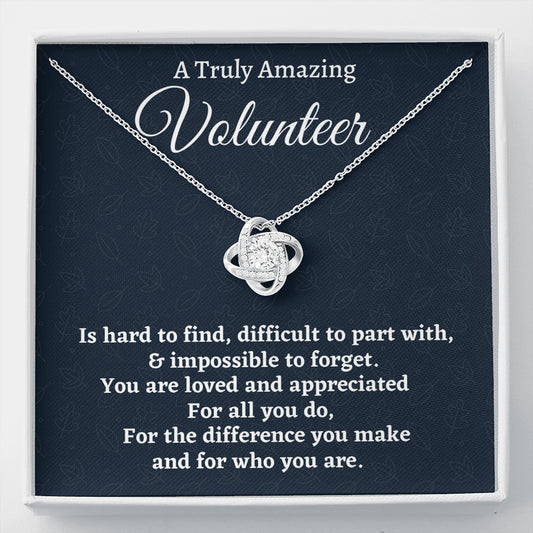 Volunteer Gift, Appreciation Gift For A Volunteer, Love Knot Necklace Personalized Gift, Jewelry Gift For Women
