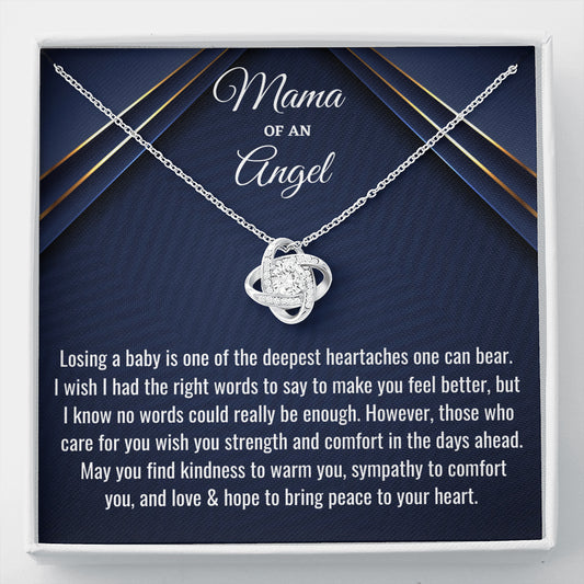 Miscarriage Gift, Mama of an Angel, Love Knot Pregnancy Loss Necklace, Sorry for Your Loss, Angel Baby, Bereavement Gift, Miscarriage Keepsake