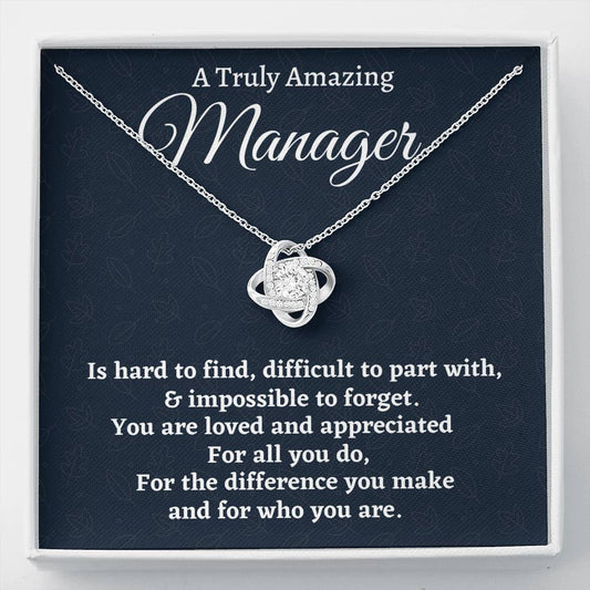 Manager Gift, Appreciation Gift For A Manager, Love Knot Necklace, Personalized Manager Gift, Jewelry Gift For Women