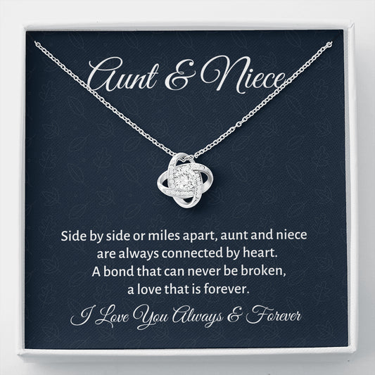 Aunt And Niece Gift for Birthday Present or Christmas Gift, Beautiful Love Knot Necklace Gift